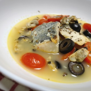 【簡単】鯛のアクアパッツァ風スープ